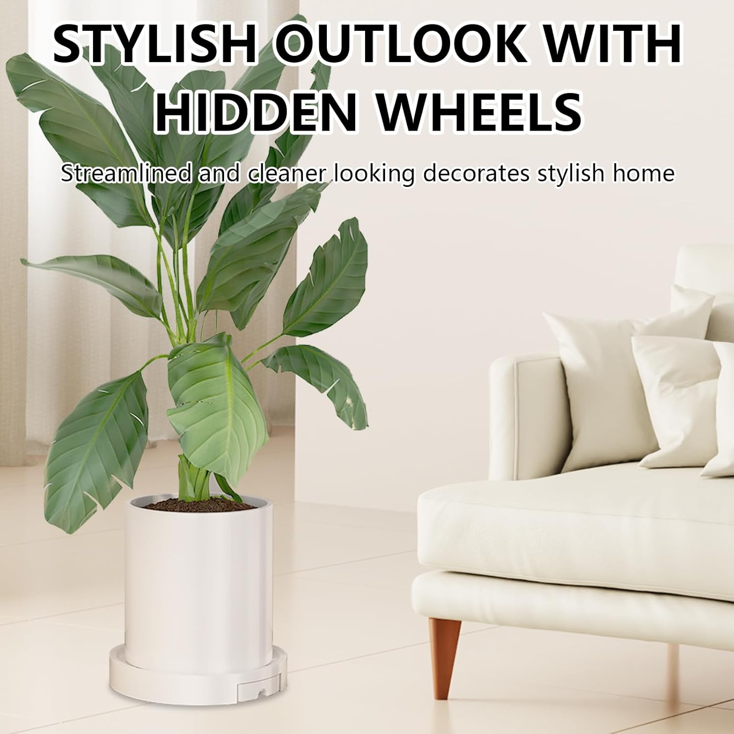 CARLA HOME Rolling Plant Stand with 360° Wheels for Indoor Pots (26 cm)-2034461354777251842