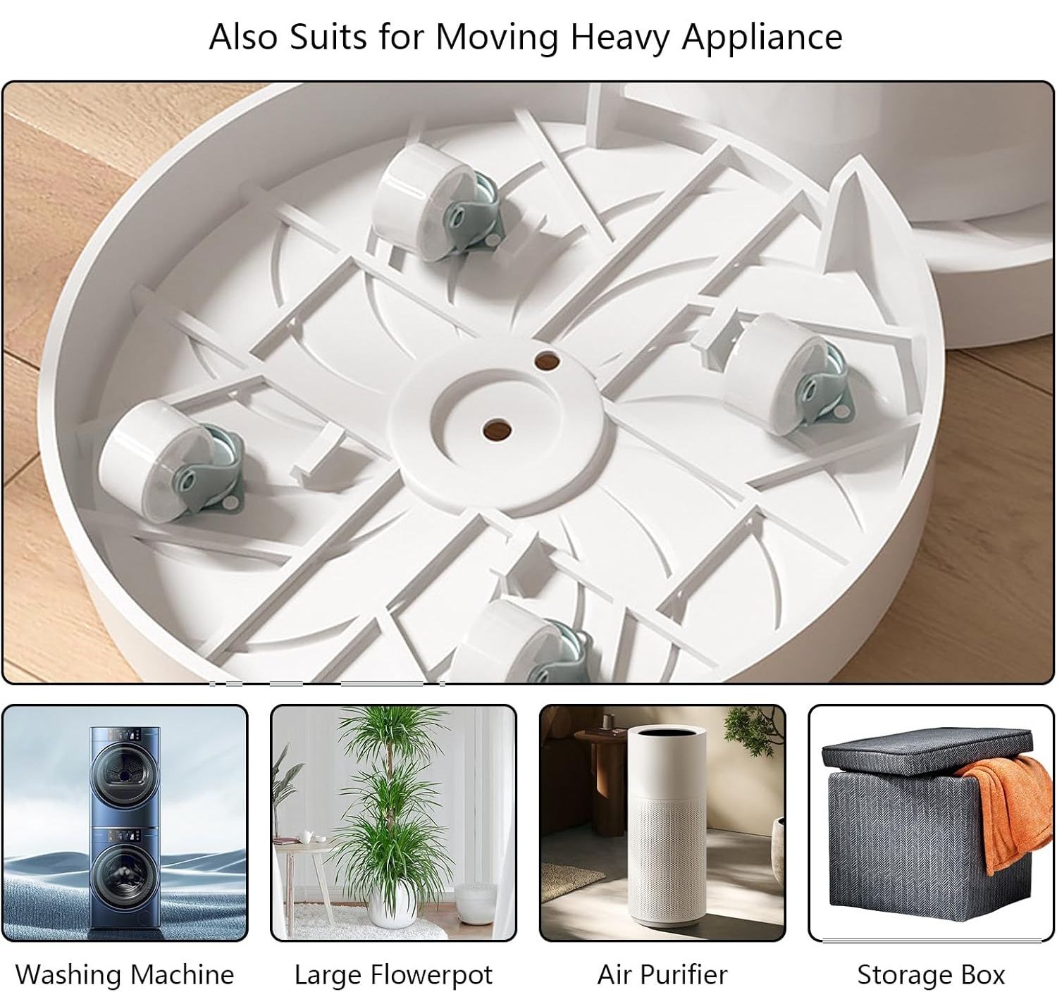 CARLA HOME Rolling Plant Stand with 360° Wheels for Indoor Pots (26 cm)-2034461354777251845