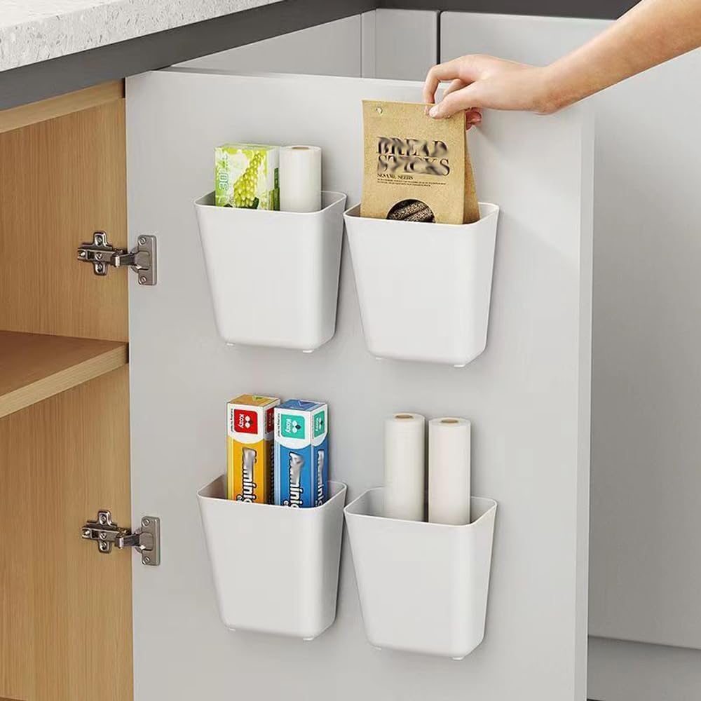 CARLA HOME 4-Pack Self-Adhesive Wall Storage Box for Cabinet Doors, Kitchen, Bathroom & Office-2034461359663616000