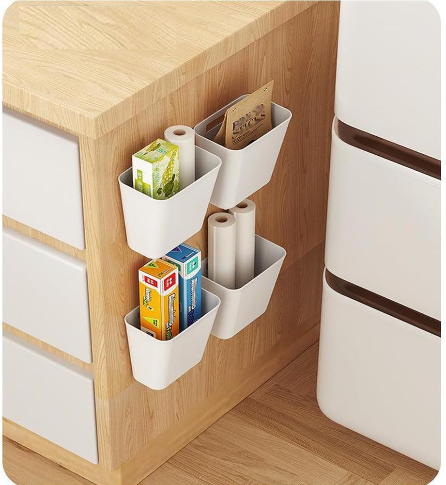CARLA HOME 4-Pack Self-Adhesive Wall Storage Box for Cabinet Doors, Kitchen, Bathroom & Office-2034461359663616006