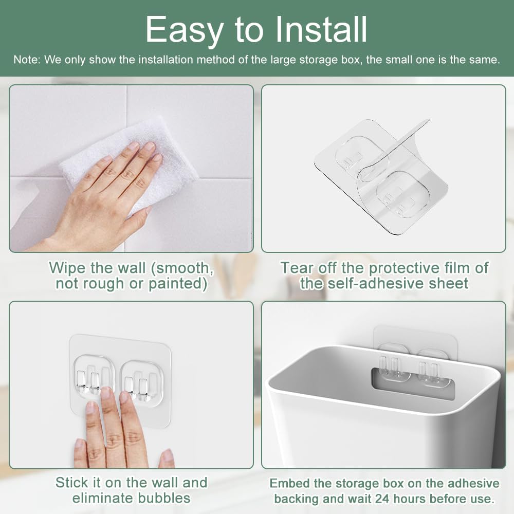 CARLA HOME 4-Pack Self-Adhesive Wall Storage Box for Cabinet Doors, Kitchen, Bathroom & Office-2034461359663616008
