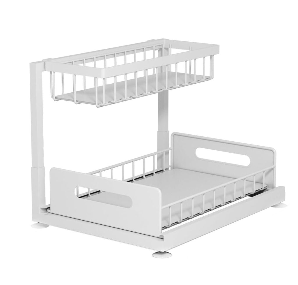 CARLA HOME 2 Tier Under Sink Organiser with Sliding Drawers for Kitchen & Bathroom-2034461361353920520