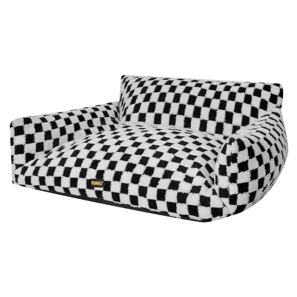 Pawz Pet Bed Plush Checkered Dog Bed Washable Cat Bed-2018816715483385864