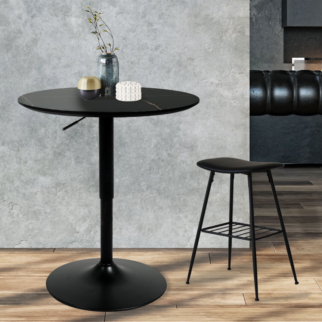 Levede Bar Table Swivel Gas Lift Counter Black-2018816854079967238