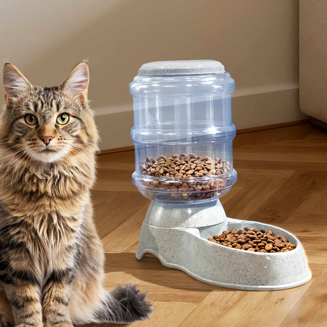Pawz Automatic Pet Feeder Water Dispenser 3.5L Grey-2006733420562092039