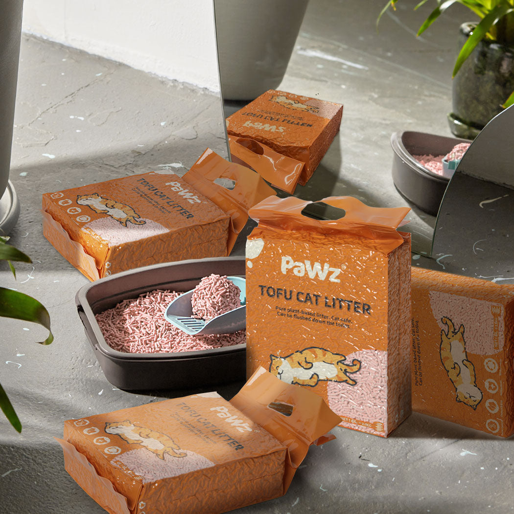 PaWz 2.5kg Tofu Cat Litter Clumping Peach-2018816692725092359