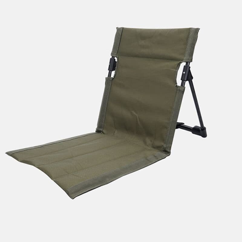 Foldable Beach Chair with Storage Bag, Collapsible Sun Lounger, Padded Lightweight Camping Chair, Green