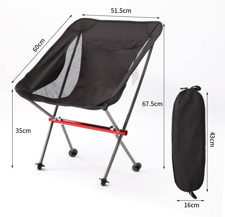 1 Pack Lightweight Folding Camping Chair with Carry Bag, Padded Collapsible Sun Chair for Hiking, Gray, Aluminum