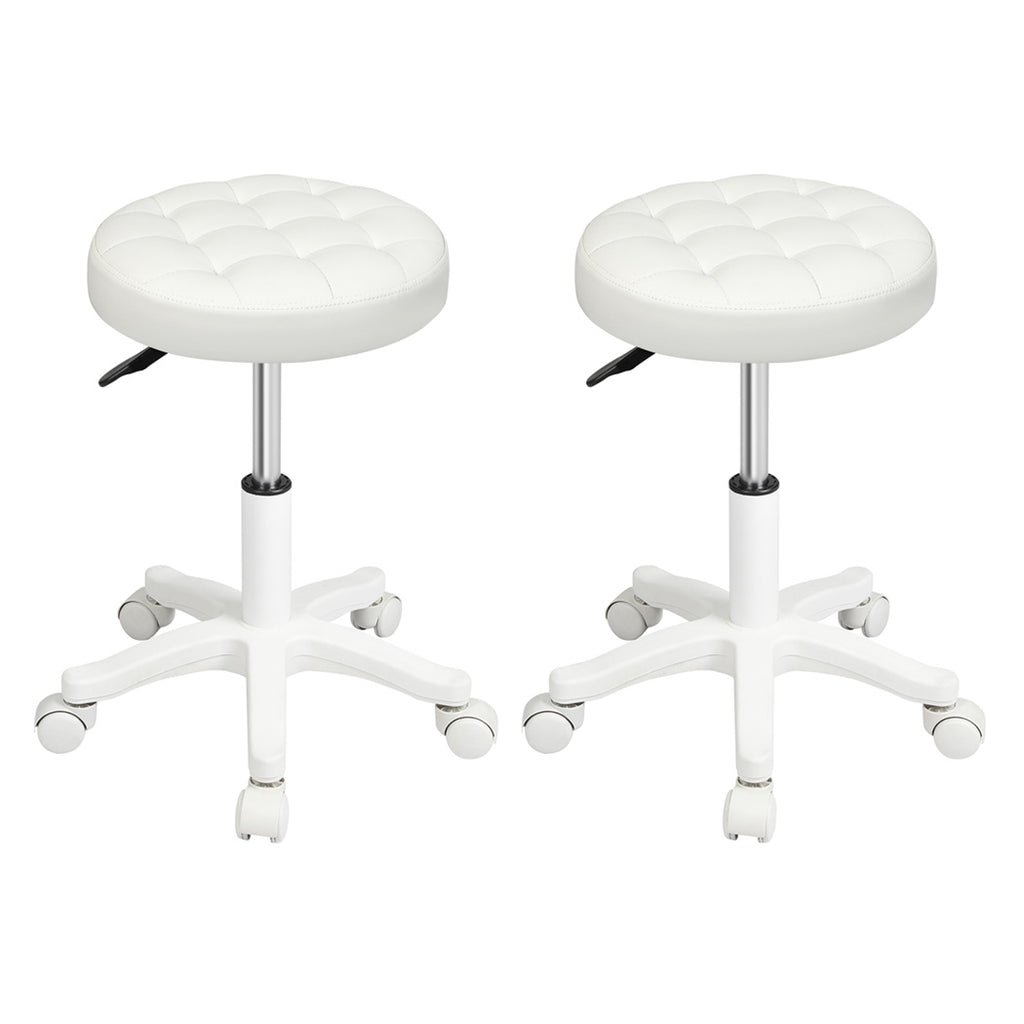 Levede 2x Rolling Bar Stool Swivel Salon SPA Chair Beige-2018816833955696640