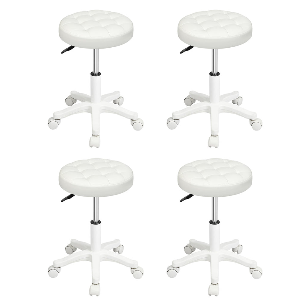 Levede 4x Rolling Bar Stool Swivel Salon SPA Chair Beige-2029387306187755520