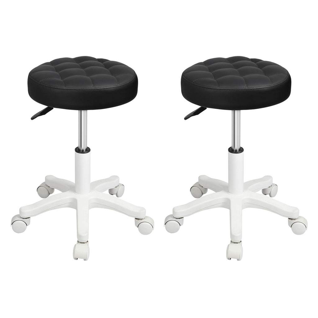 Levede 2x Rolling Bar Stool Swivel Salon SPA Chair Black-2018816822190673920