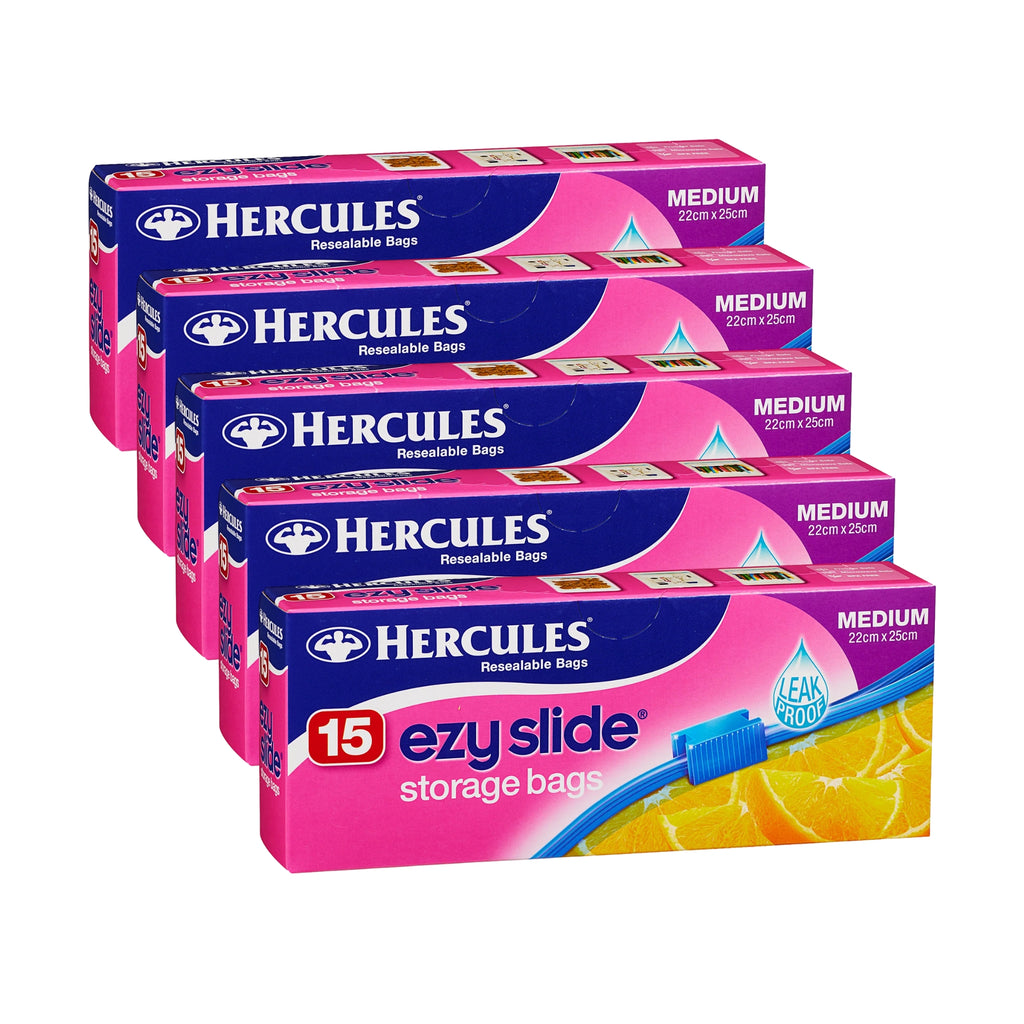 Hercules Ezy Slide Medium Storage Bags 15pk x5-2017004935073370112