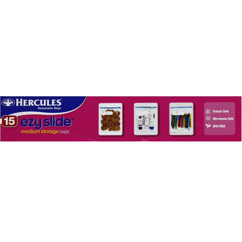 Hercules Ezy Slide Medium Storage Bags 15pk x5-2017004935073370114