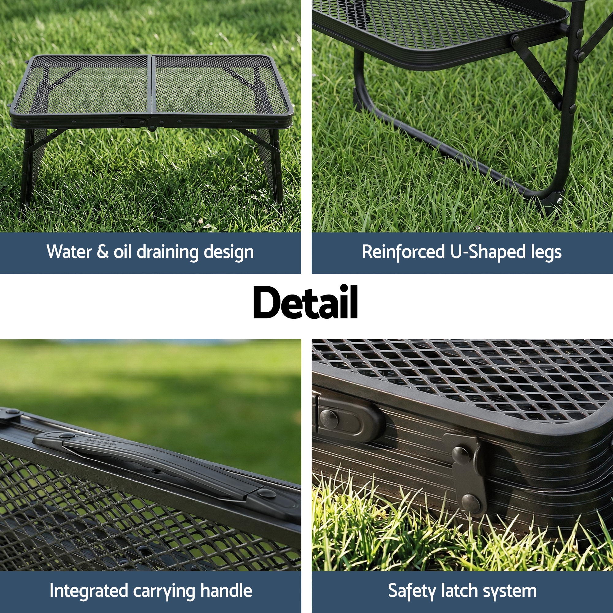 Weisshorn Camping Table Mesh Desktop Lightweight Portable Outdoor Folding Grill Desk