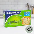 Hercules Sandwich Bags (18x16.5cm) - 100pk x3