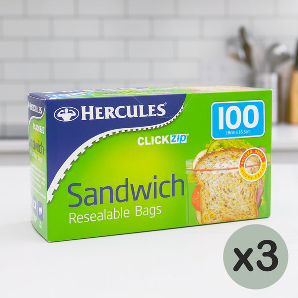 Hercules Sandwich Bags (18x16.5cm) - 100pk x3