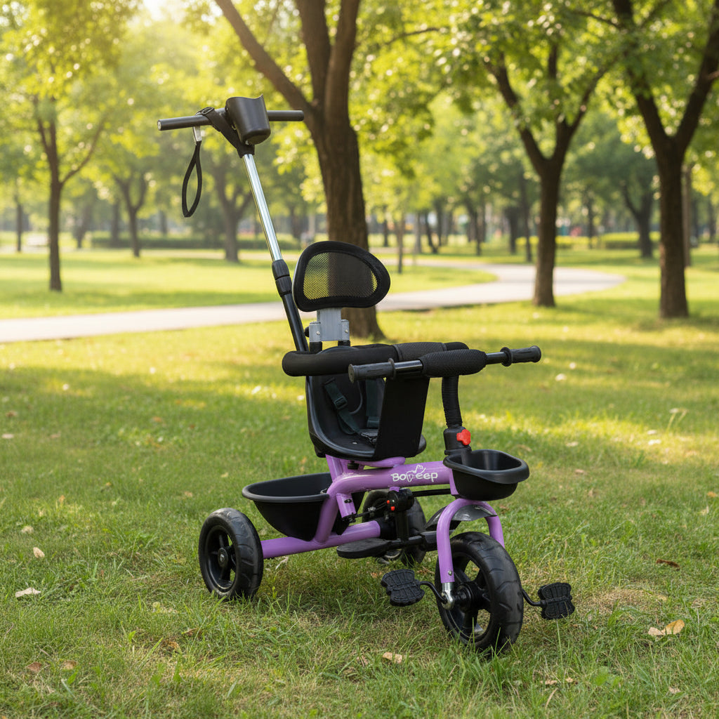 Bopeep Kids Tricycle Trike Ride On Toy Toddler Balance Bike Pram Stroller Purple