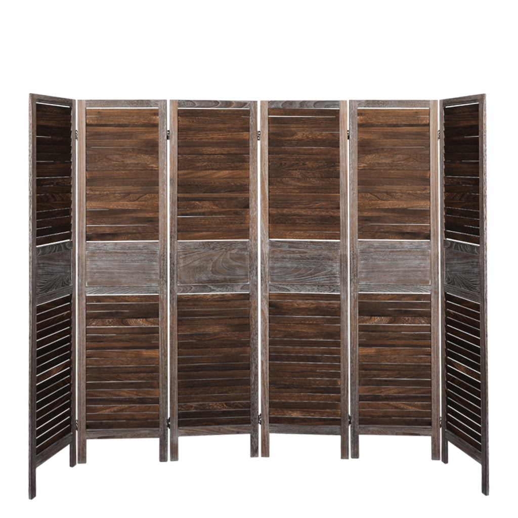 Levede Room Divider 6 Panel Folding Brown-2006732941086035969