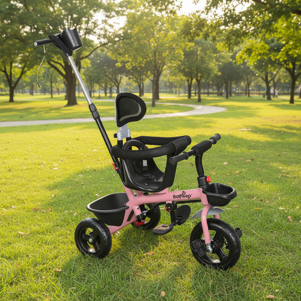 Bopeep Kids Tricycle Ride On Trike Toddler Balance Bike Prams Stroller Pink