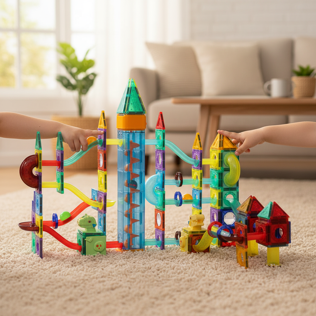 Kids 185Pcs Magnetic Tiles Blocks Dinosaur STEM Building Toy Children Gift Play