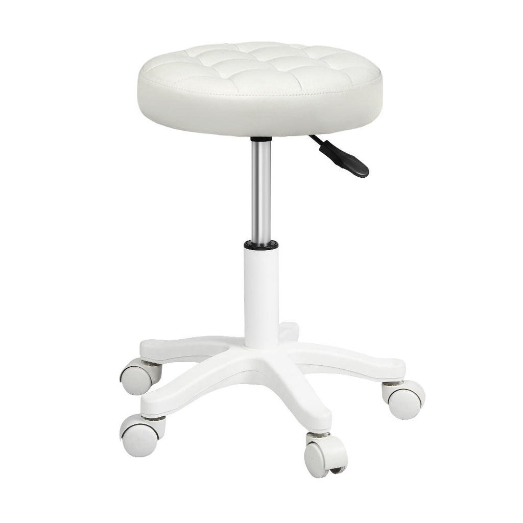 Levede 2x Rolling Bar Stool Swivel Salon SPA Chair Beige-2018816833955696641