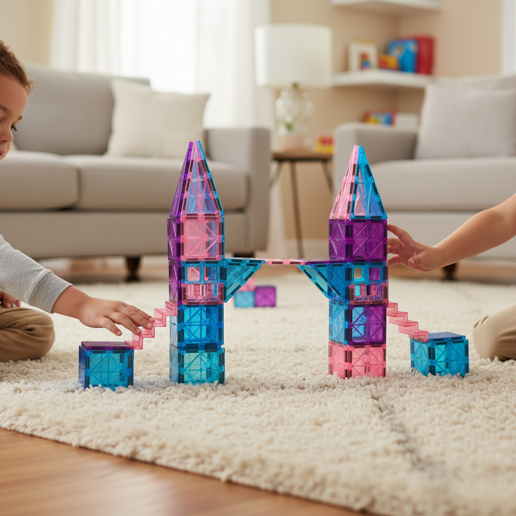 Bopeep Magnetic Tiles Blocks Frozen Toys Building Play for Kids STEM 120Pcs