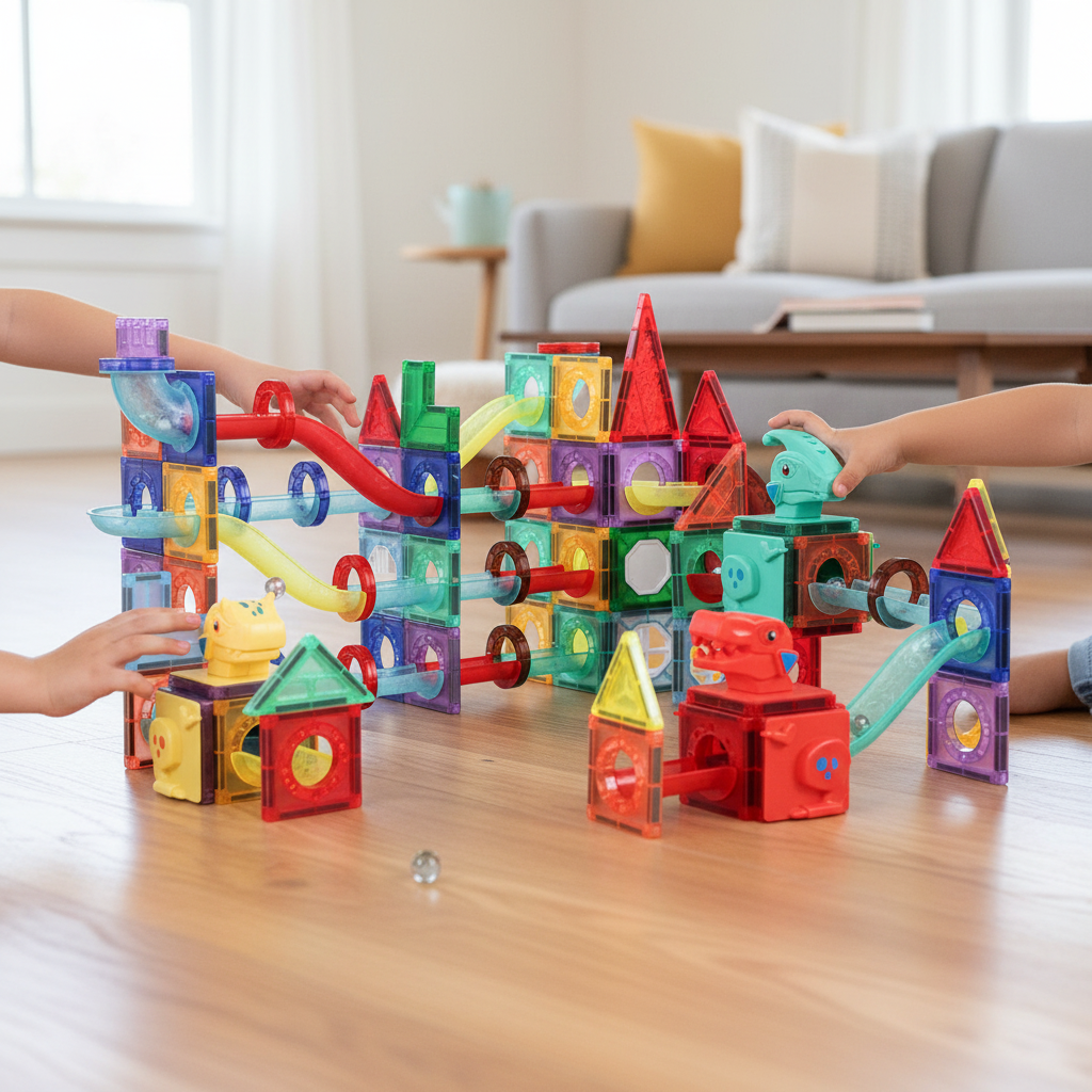 Kids 170Pcs Magnetic Tiles Blocks Dinosaur STEM Building Toy Children Gift Play