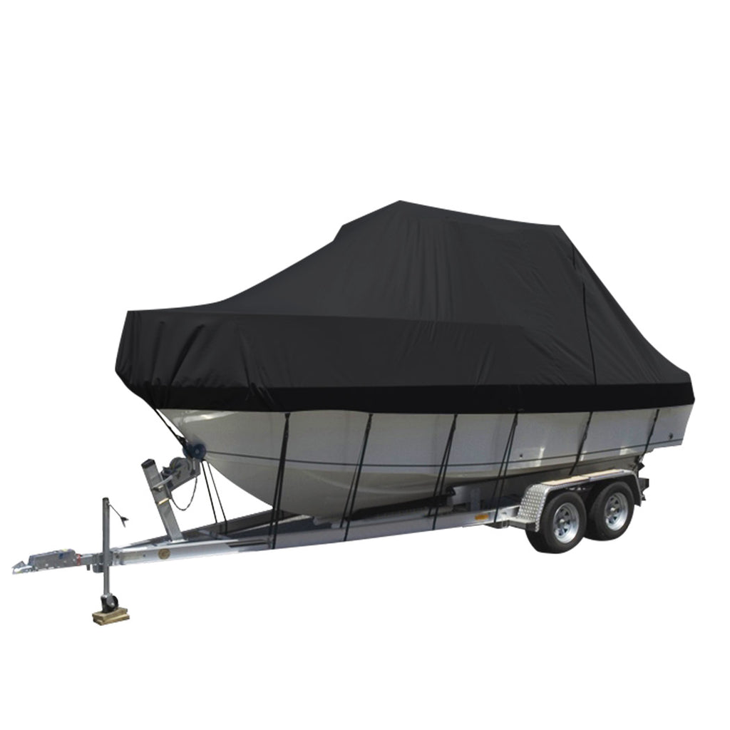 Boat Cover 12-14 FT Trailerable Weatherproof Black 14FT-2018816807930040321
