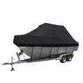 Boat Cover 12-14 FT Trailerable Weatherproof Black 14FT-2018816807930040321