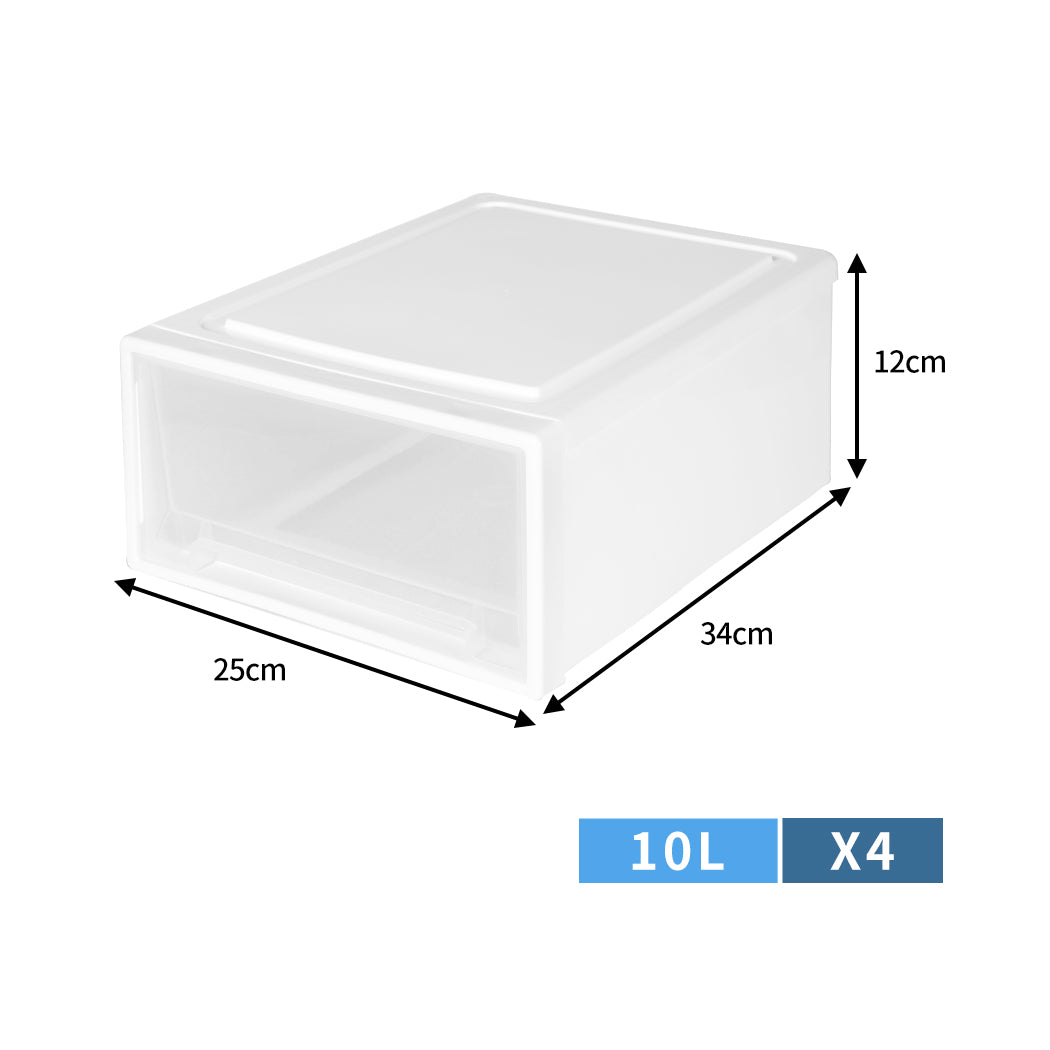 Plastic Storage Drawers Stackable Containers S 4PK Small-2006733024653348866