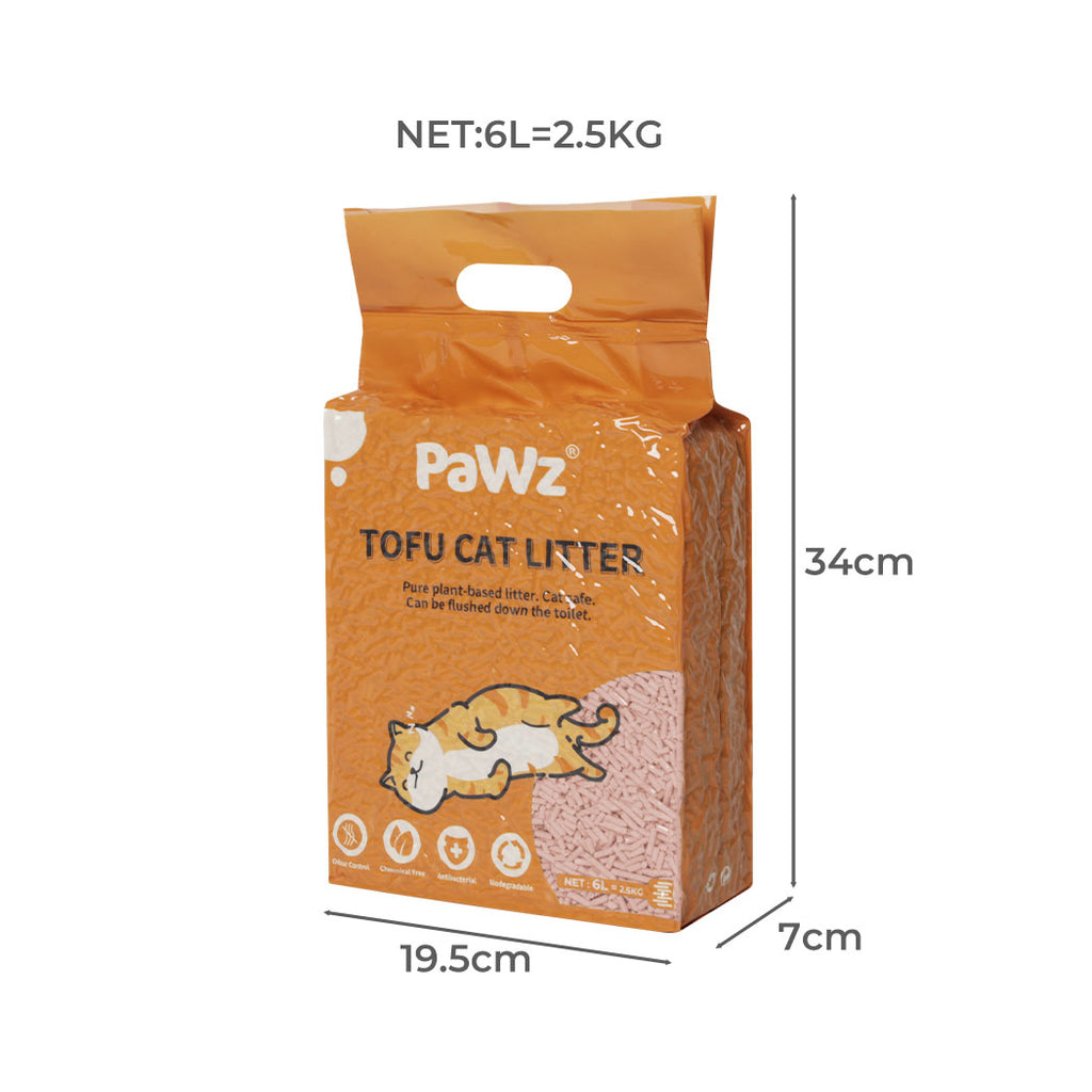 PaWz 2.5kg Tofu Cat Litter Clumping Peach x1-2018816644083748866