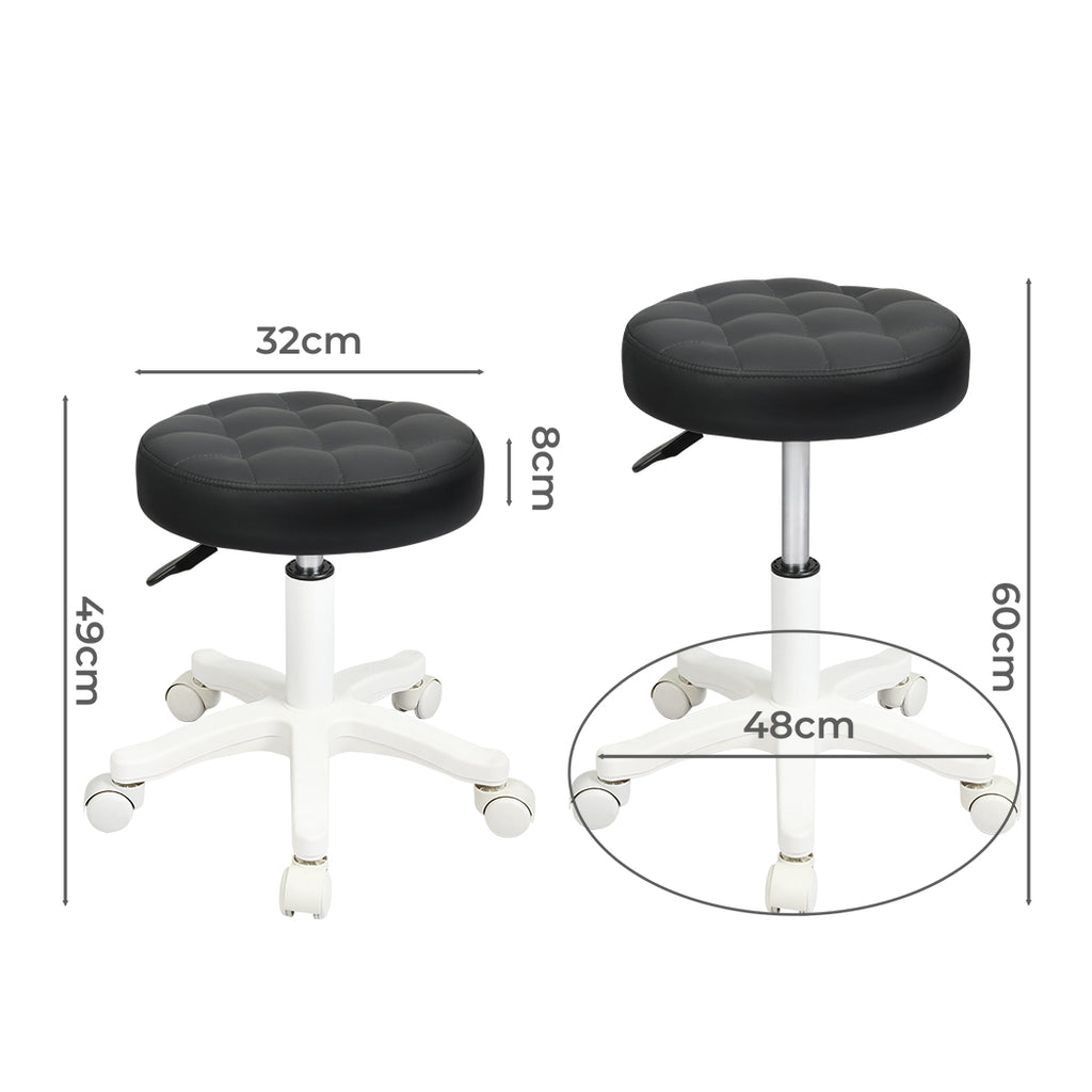 Levede 2x Rolling Bar Stool Swivel Salon SPA Chair Black-2018816822190673922