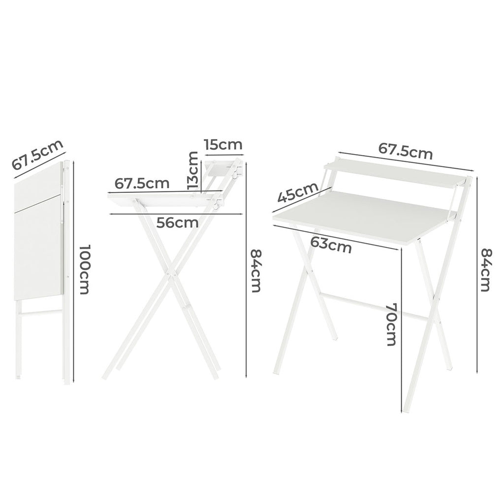 Levede Foldable Computer Desk Office Study Desk White-2011971108894543874