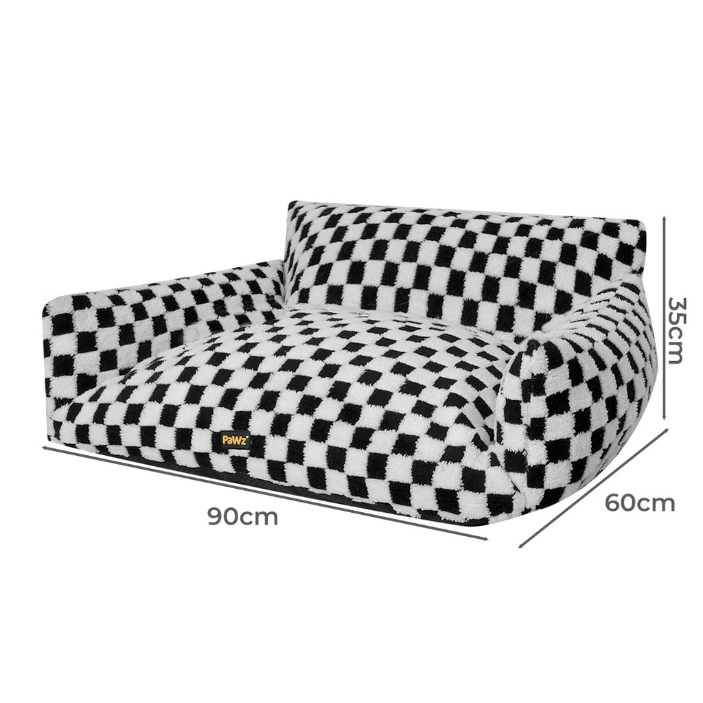 Pawz Pet Bed Plush Checkered Dog Bed Washable Cat Bed-2018816696273473538