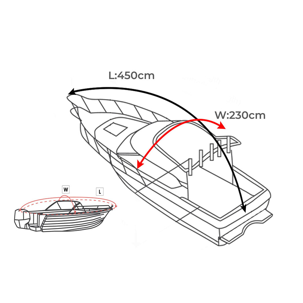 Boat Cover 12-14 FT Trailerable Weatherproof Black 14FT-2018816807930040322