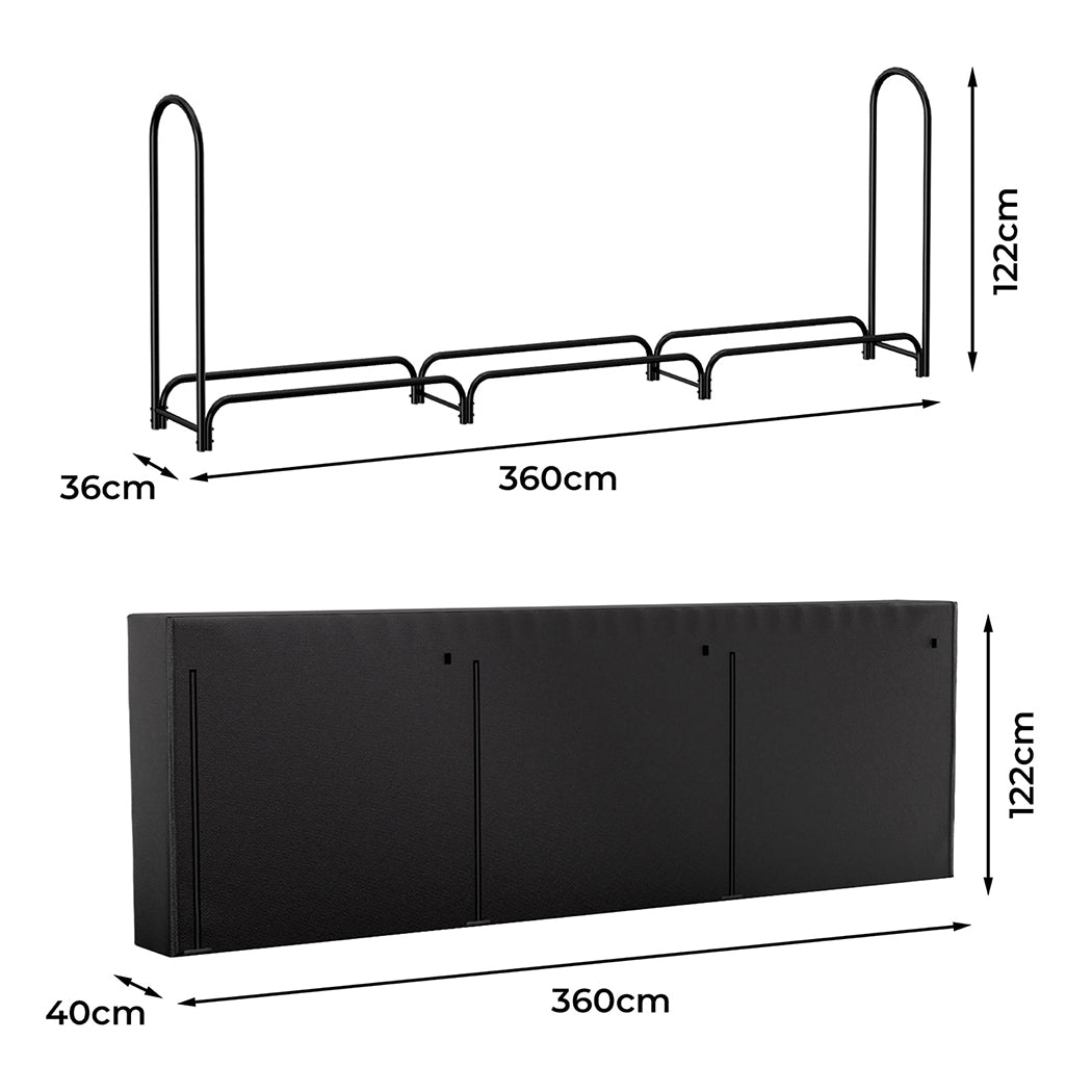 Moyasu Outdoor Firewood Rack Storage with Cover-2018816853002031106