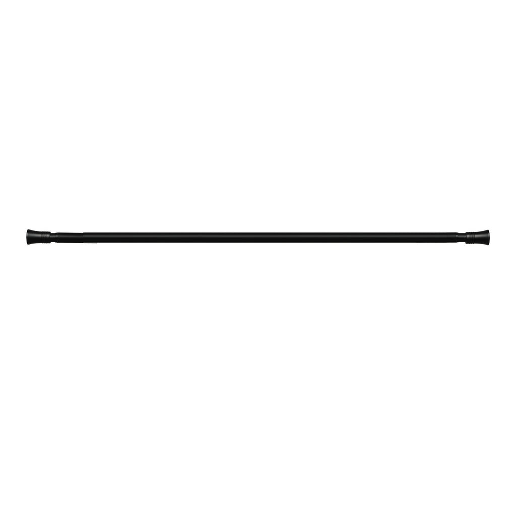 Marlow Black Curtain Rod Steel Quiet Rail Pole Pommel Set Extendable-2018816719925153795