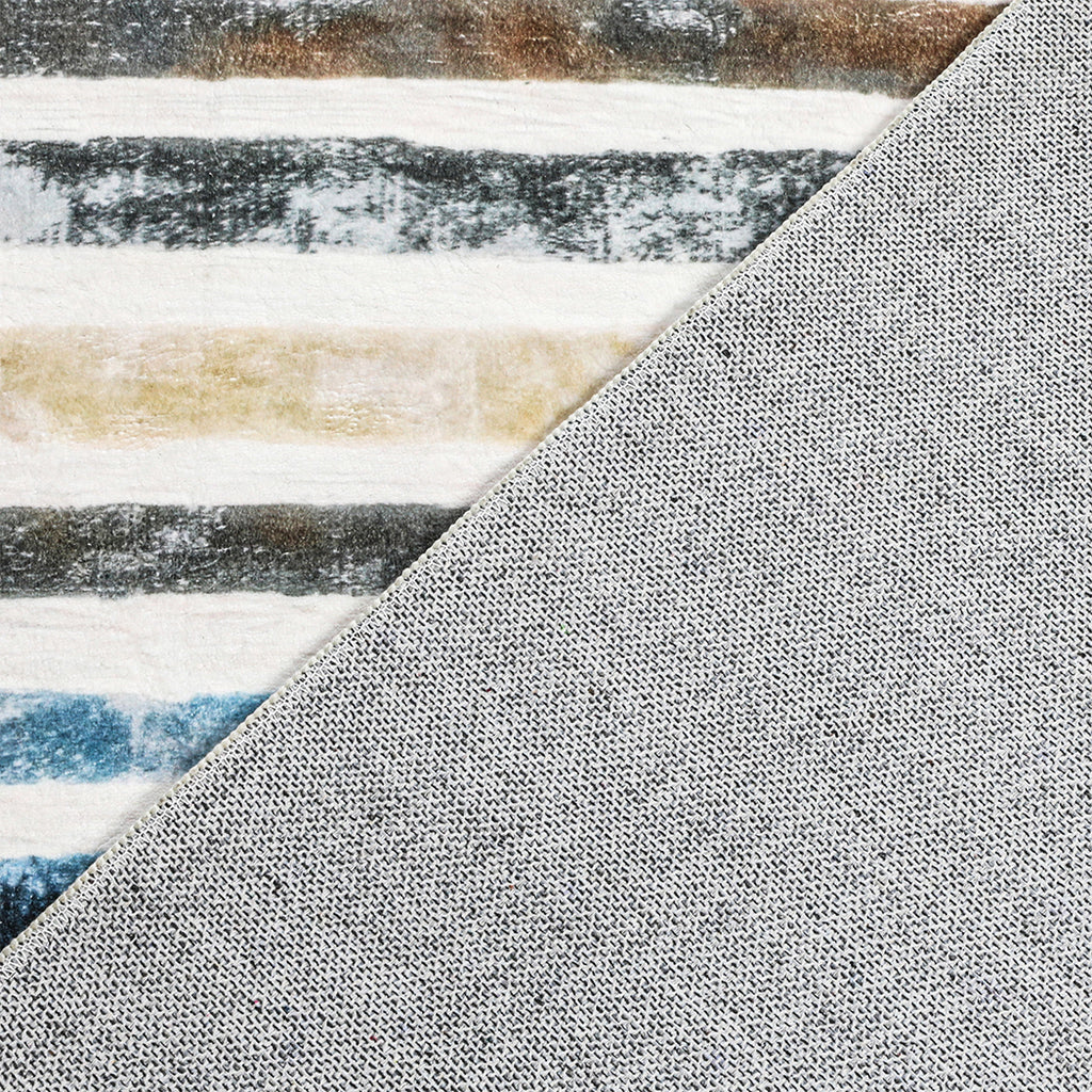 Marlow Floor Rug Short Pile Washable Carpet Soft Plush Non Slip Stripe 160x120-2018816747121020931