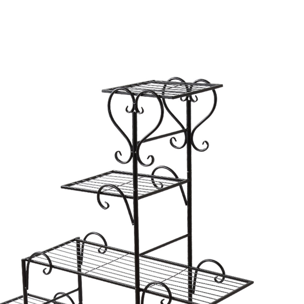 Levede Plant Stand Outdoor Indoor Metal Black-2018816719711244291