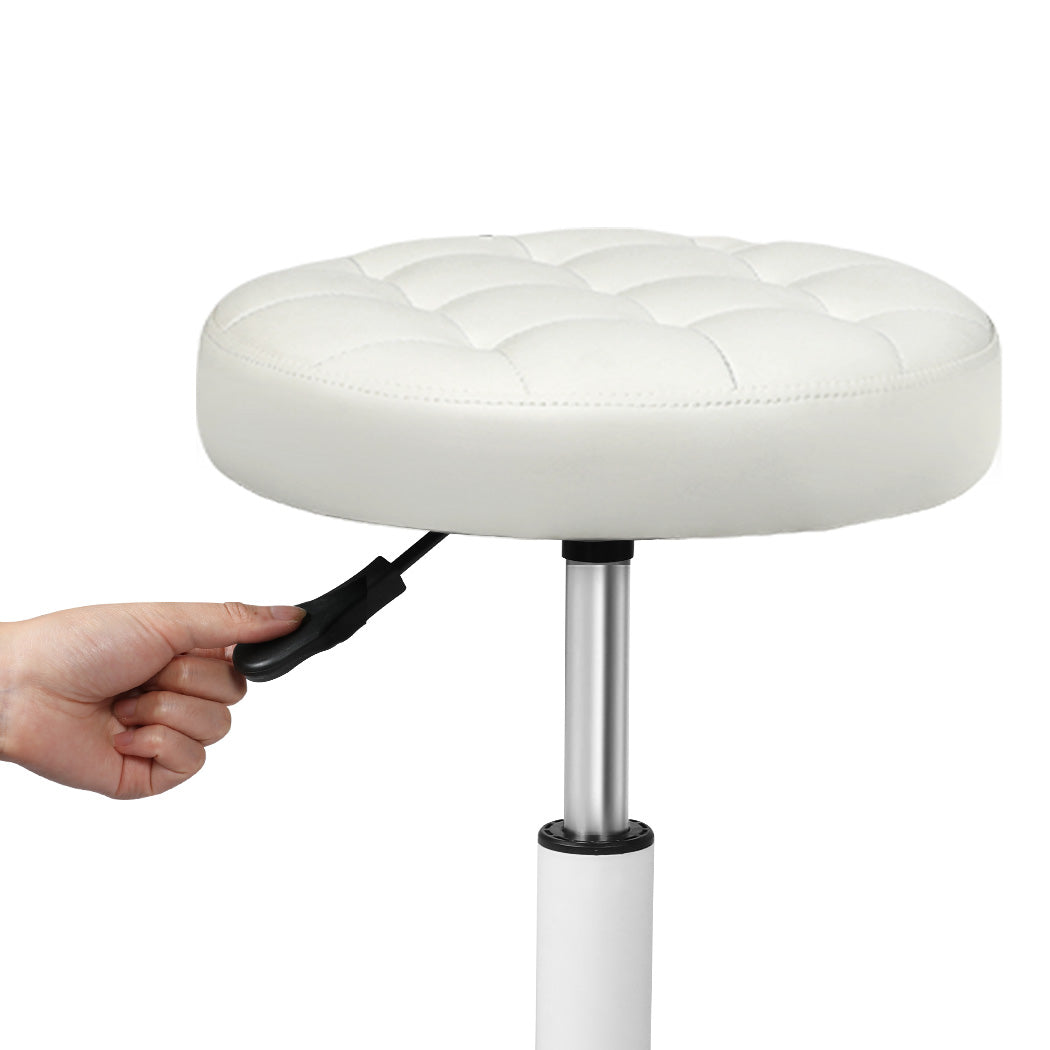 Levede 2x Rolling Bar Stool Swivel Salon SPA Chair Beige-2018816833955696643
