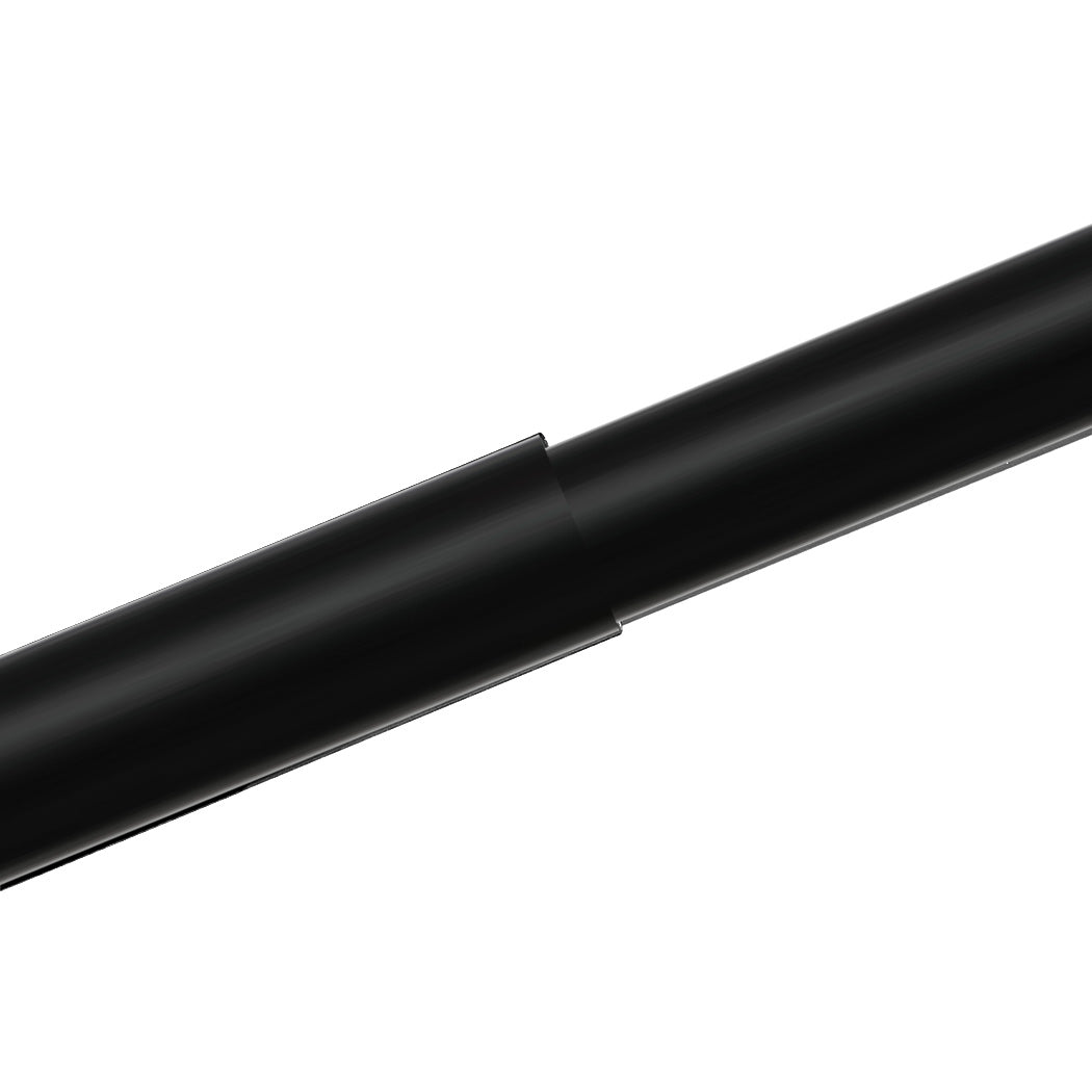 Marlow Black Curtain Rod Steel Quiet Rail Pole Pommel Set Extendable-2018816719925153797