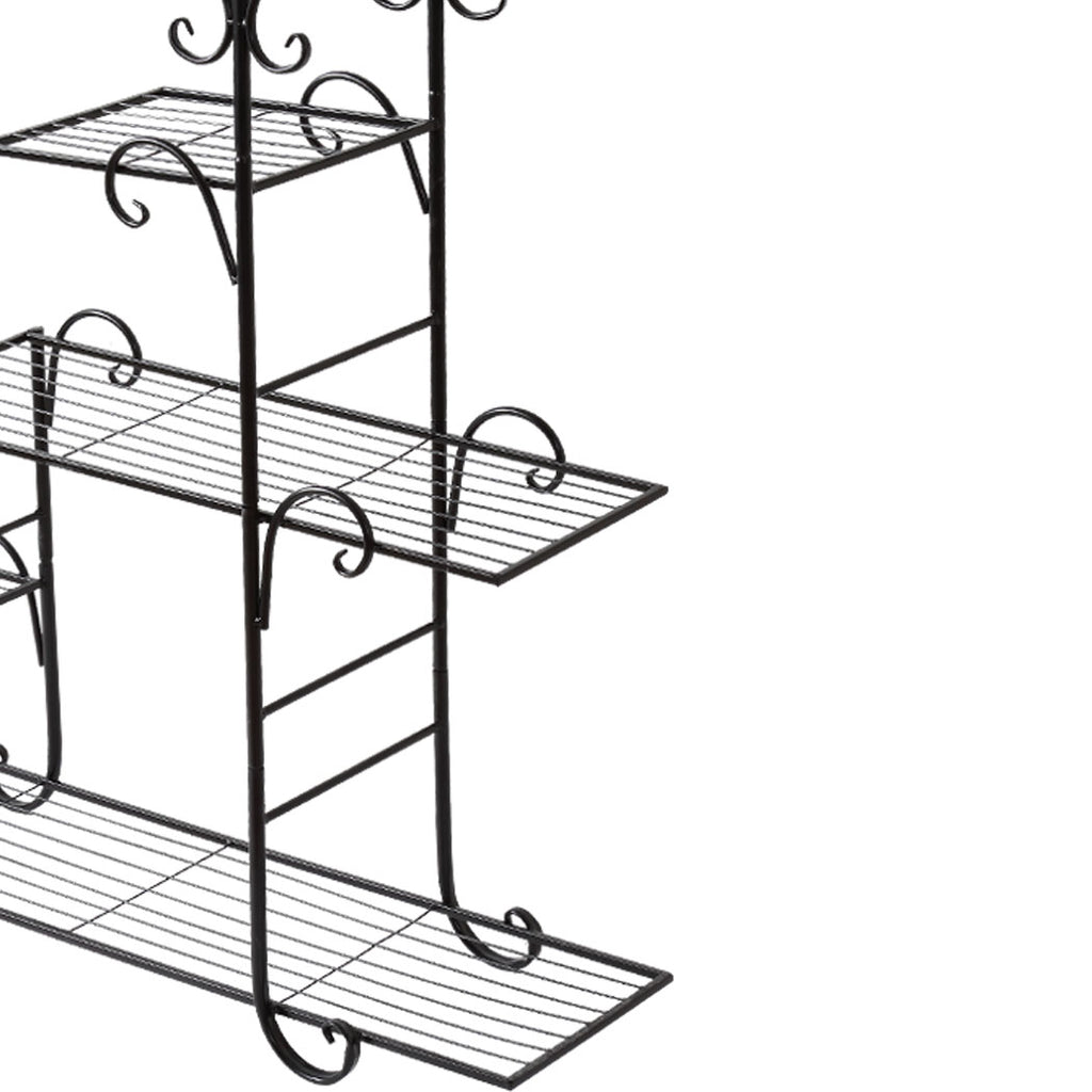 Levede Plant Stand Outdoor Indoor Metal Black-2018816719711244293