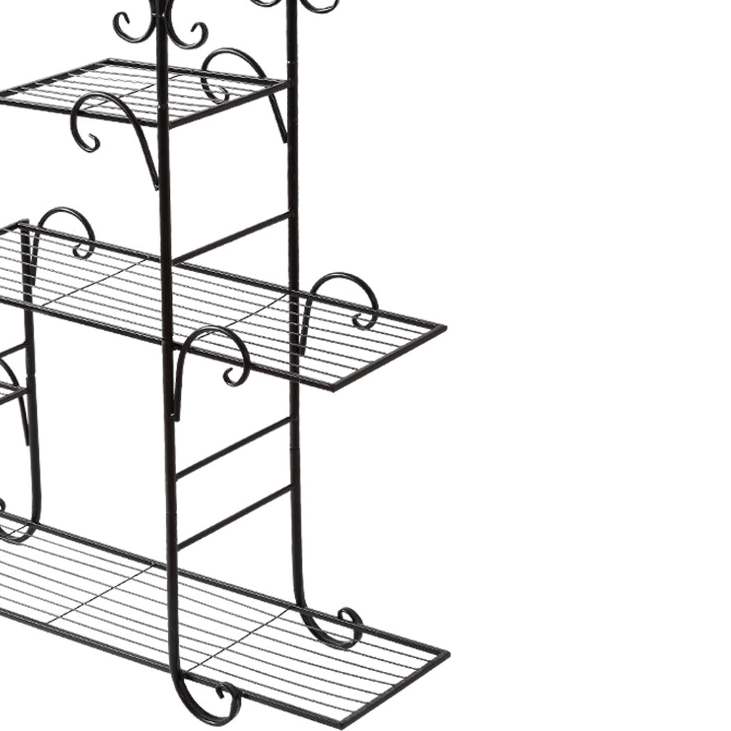 Levede Plant Stand Outdoor Indoor Metal Black-2018816719711244293
