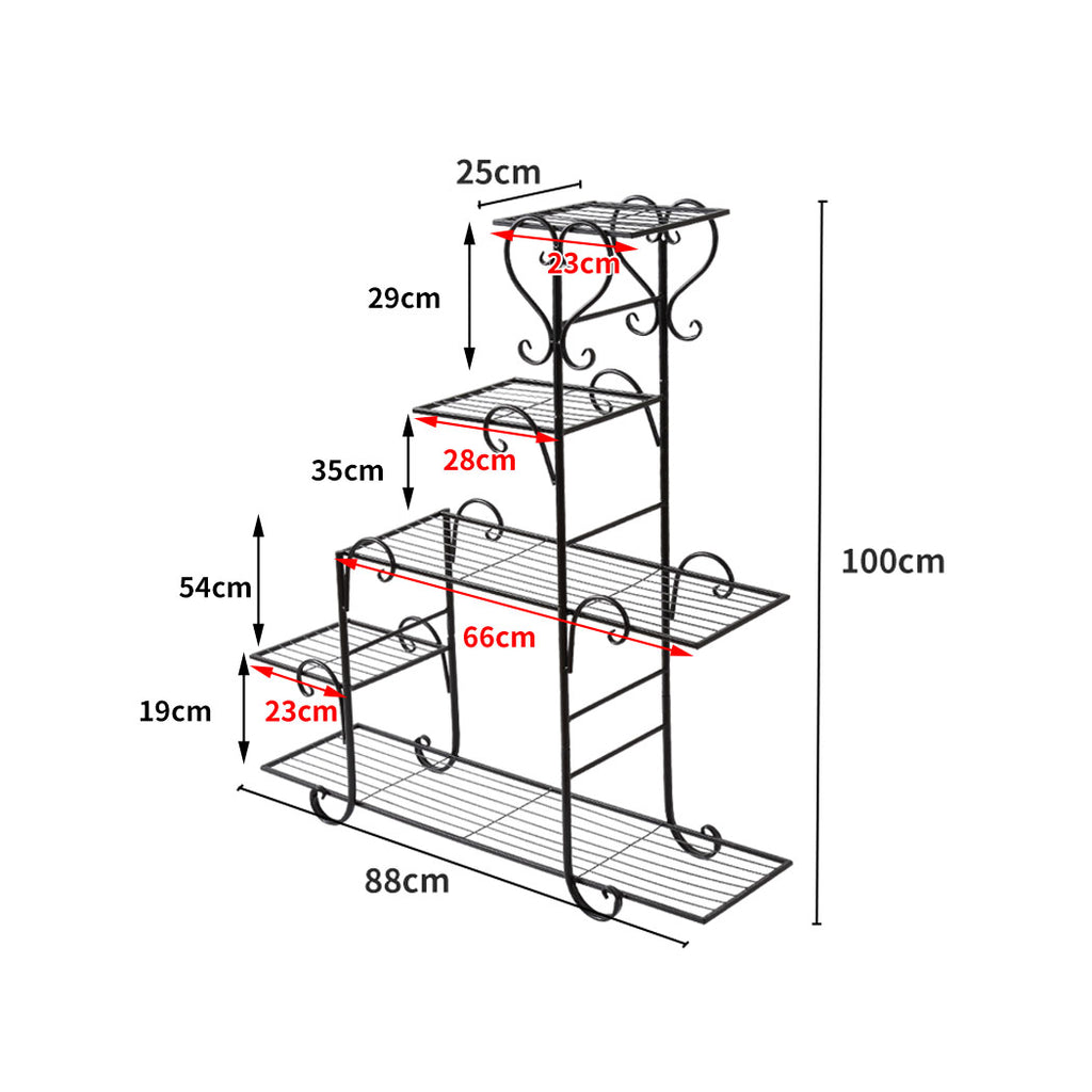 Levede Plant Stand Outdoor Indoor Metal Black-2018816719711244290